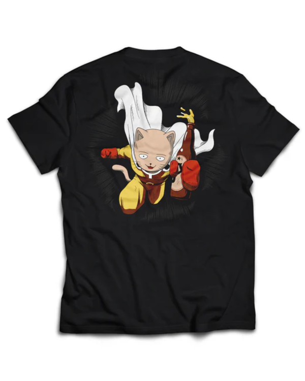PLAYERA PRAYERS ONE BEER CAT NEGRA