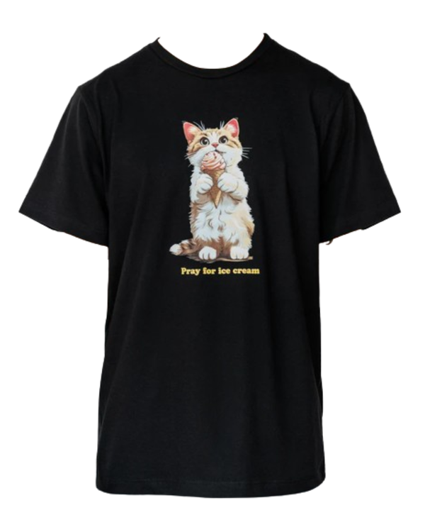PLAYERA PRAYERS PRAY FOR ICE CREAM NEGRA