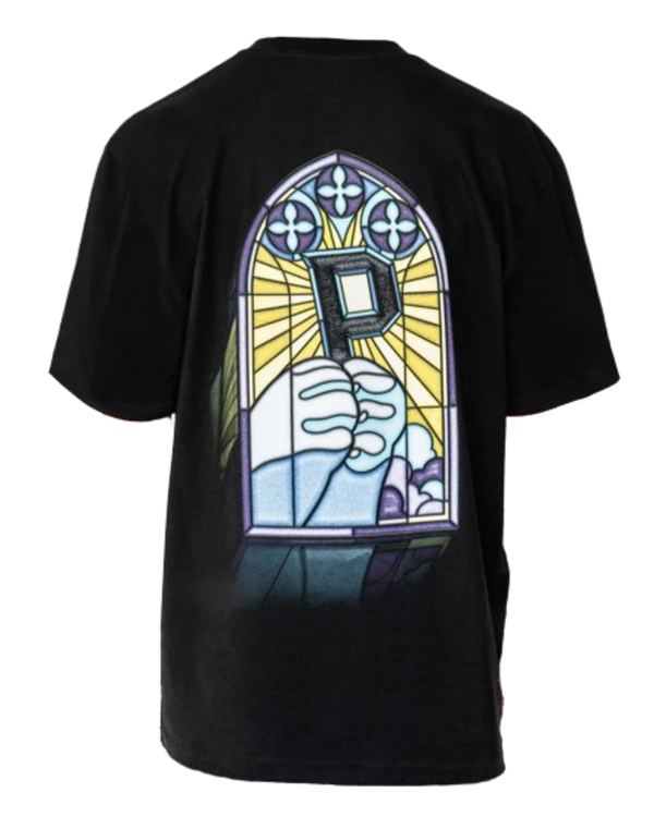 PLAYERA PRAYERS OVERSIZE VITRAL NEGRA