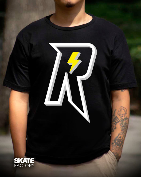 PLAYERA RIDER TRUENO  NEGRO BLANCO