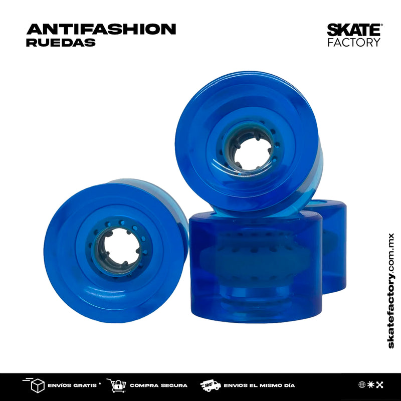 RUEDAS PARA LONGBOARD ANTIFASHION 70 MM AZULES