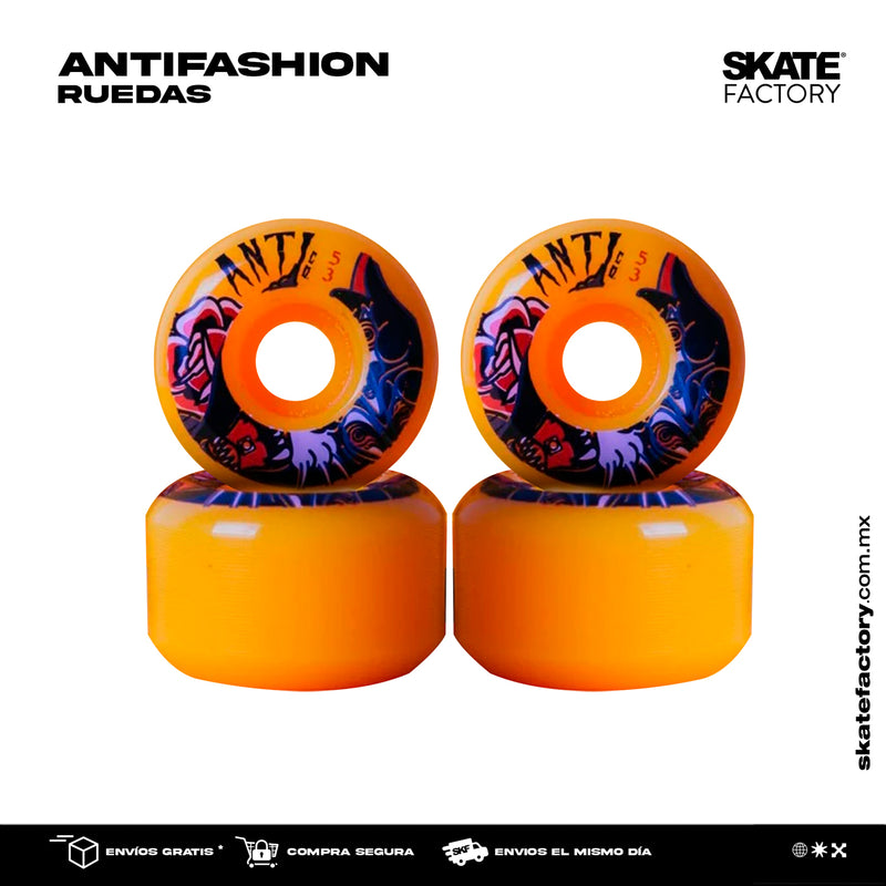 RUEDAS PARA PATINETA ANTIFASHION 52MM  AMARILLO