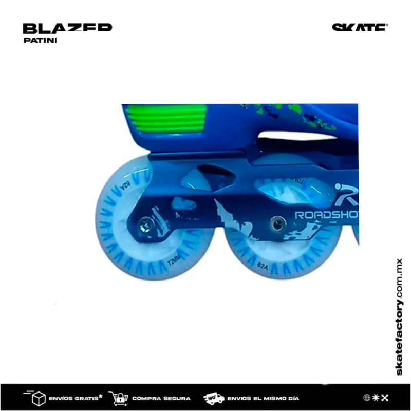 PATINES EN LINEA ROADSHOW COLOR AZUL CON VERDE