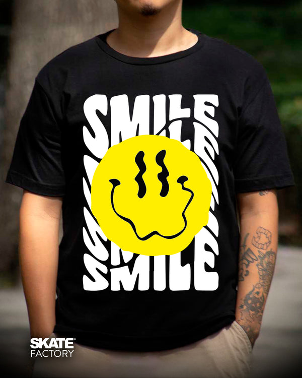 PLAYERA RIDER SMILE NEGRO AMARILLO BLANCO