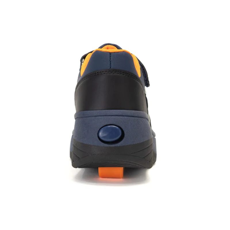 TENIS PATIN NIÑO SPEED ROLLER MARINO NARANJA