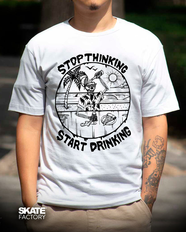 PLAYERA RIDER STOP THINKG BLANCO
