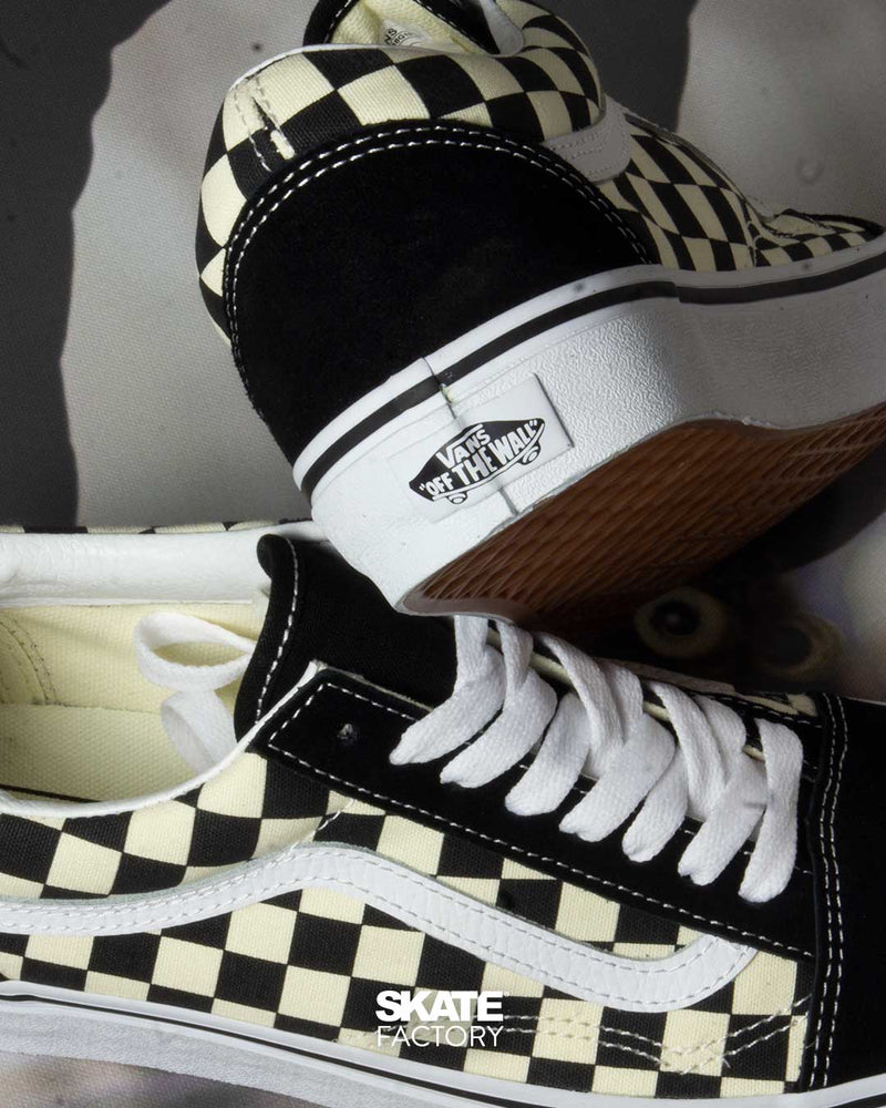 VANS UNISEX OLD SKOOL TENIS TEXTURA AJEDREZ B&W