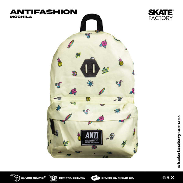 MOCHILA ESCOLAR ANTIFASHIONSUMMER TIME BEIGE VROS