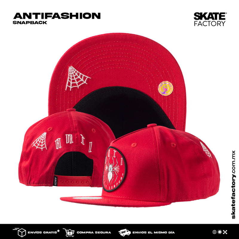 GORRA PLANA ANTIFASHION SPIDER ROJO