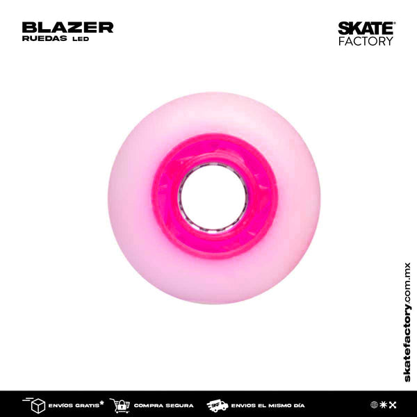 RUEDAS PARA PATINES BLAZER ROSA 64MM LUZ LED