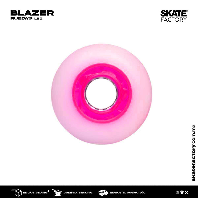 RUEDAS PARA PATINES BLAZER ROSA 64MM LUZ LED