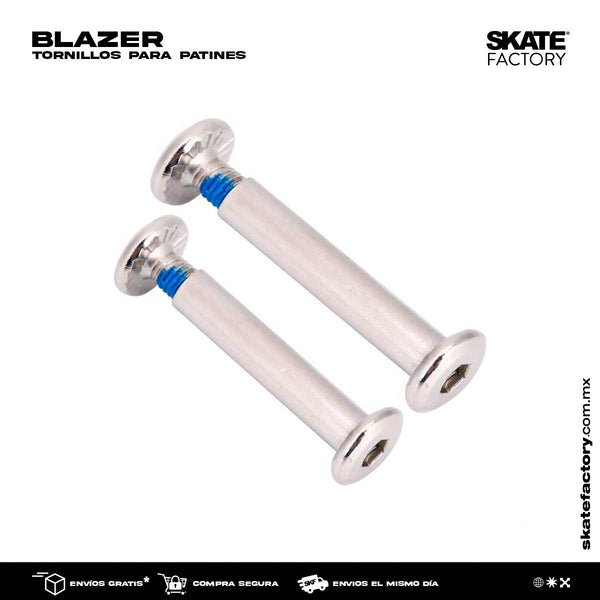 PAR DE TORNILLOS CON TUERCA PARA RUEDAS PATINES 6.2 X 30 MM