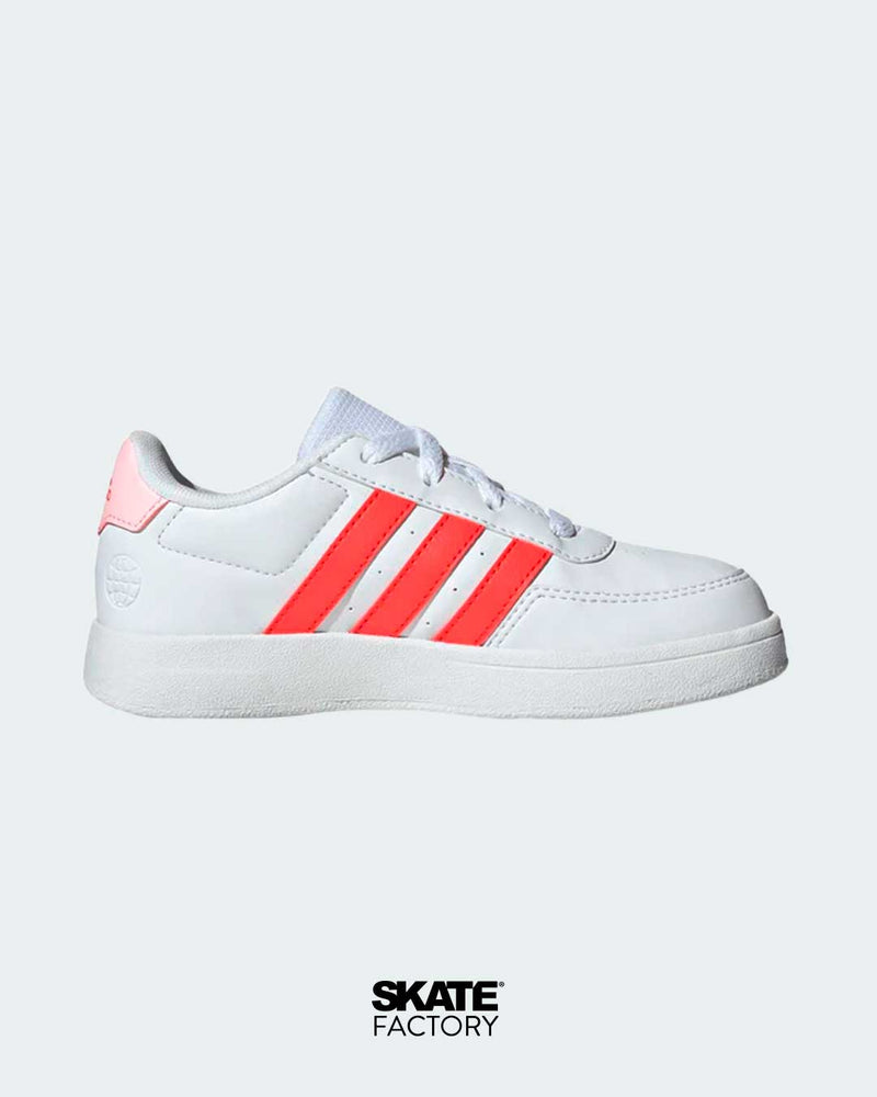 TENIS ADIDAS MUJER BREAKNET LYFESTYLE EN COLOR BLANCO CON CORAL