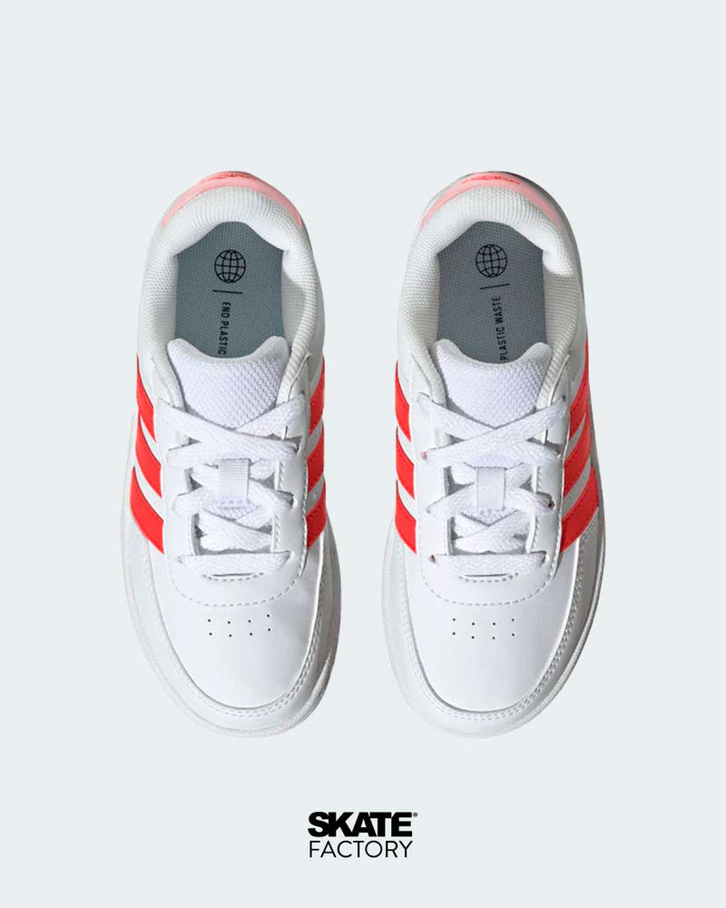 TENIS ADIDAS MUJER BREAKNET LYFESTYLE EN COLOR BLANCO CON CORAL