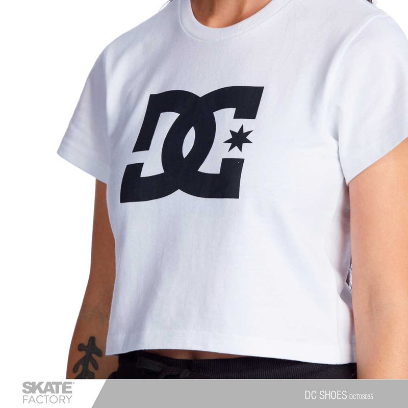 PLAYERA CROP DC SHOES DAMA BCO