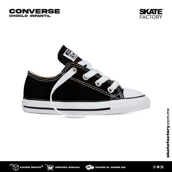 CONVERSE CHOCLO TENIS NIÑO CLÁSICO NEGRO