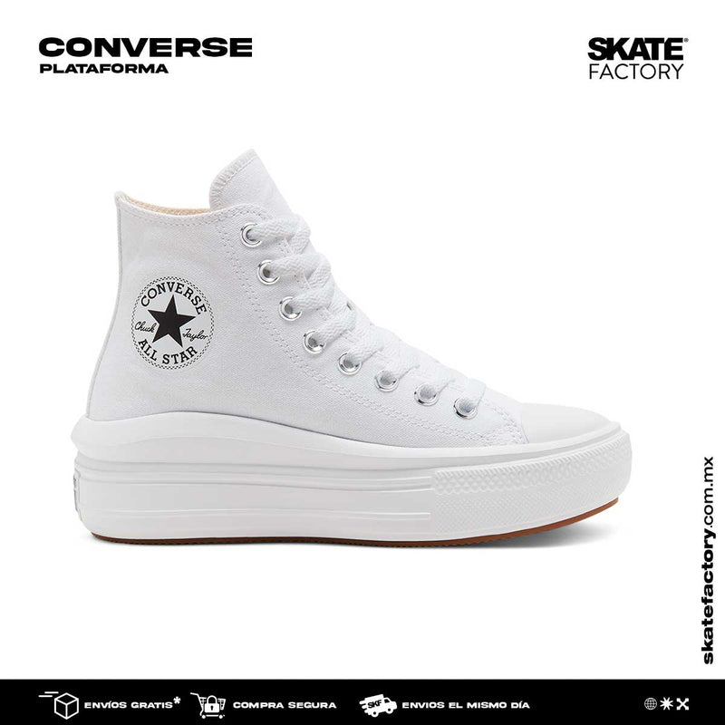 CONVERSE PLATAFORMA BLANCOS PARA MUJER MOVE TEXTIL