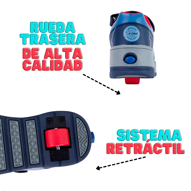 TENIS PATIN NIÑO SPEED ROLLER AZUL
