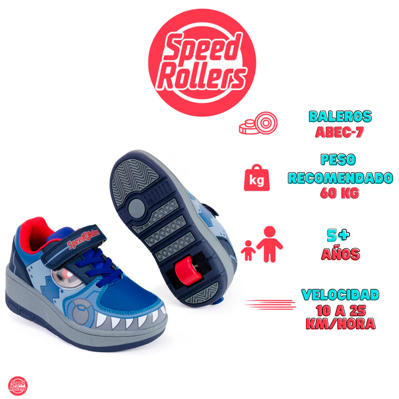TENIS PATIN NIÑO SPEED ROLLER AZUL