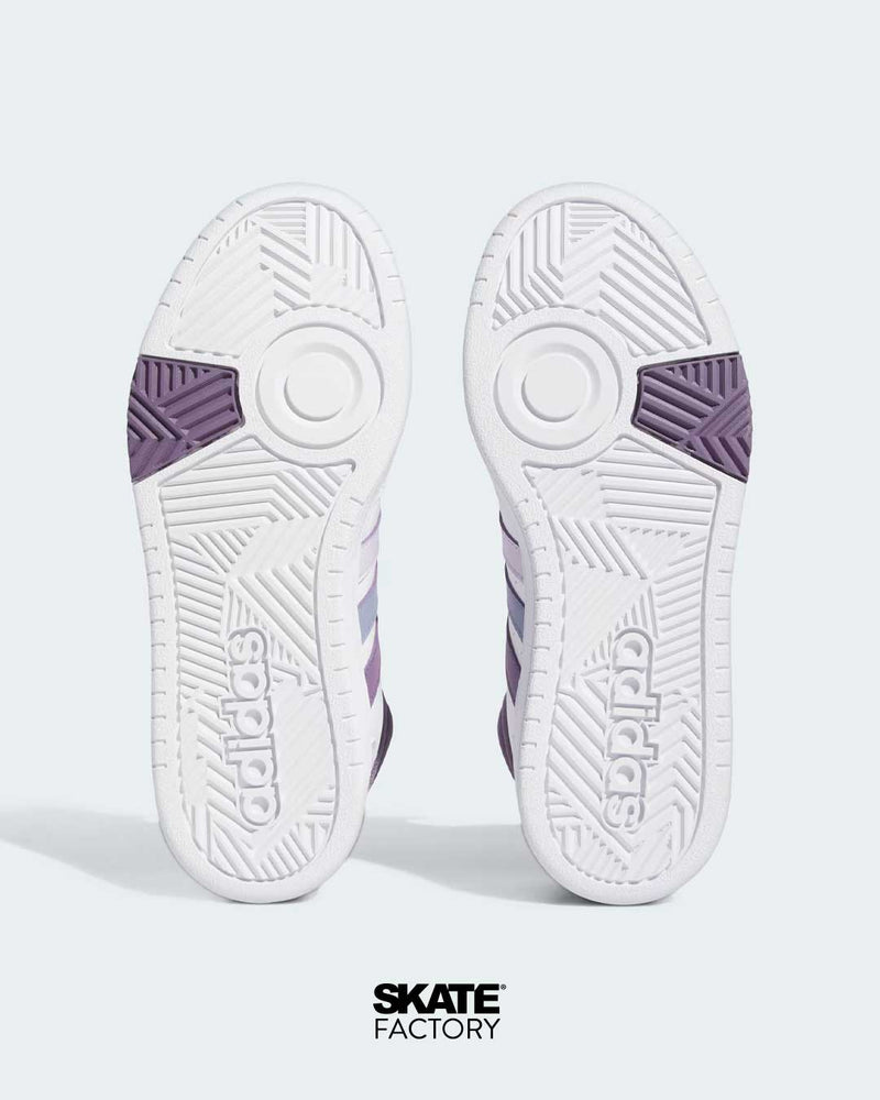 TENIS ADIDAS MUJER HOOPS 3.0 MID EN COLOR BLANCO CON MORADO