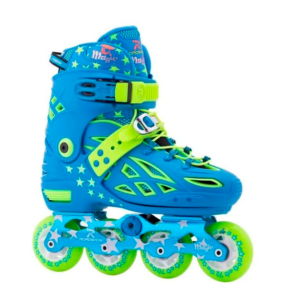 PATINES EN LINEA ROADSHOW COLOR AZUL CON VERDE CON LUCES