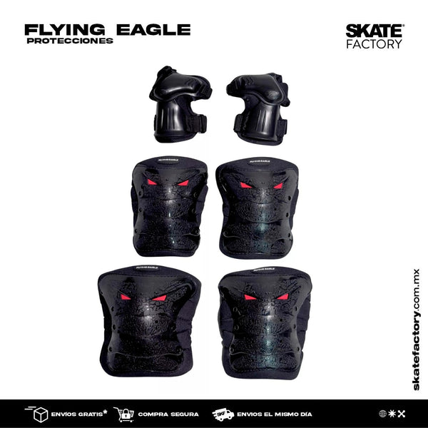 KIT DE PROTECCIONES FLYING EAGLE LOBSTER NEGRAS