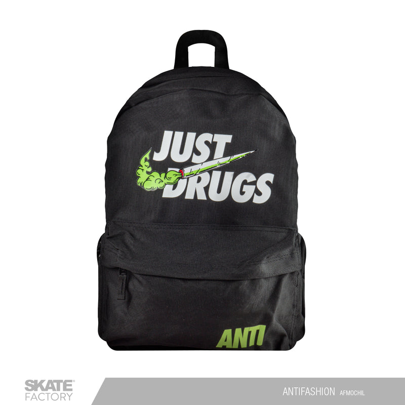 MOCHILA PORTA LAPTOP ANTIFASHION JUST DRUGS COLOR NGO VDE