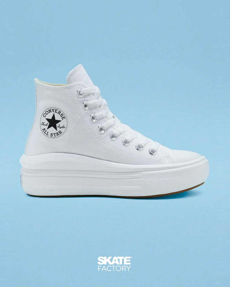 CONVERSE PLATAFORMA BLANCOS PARA MUJER MOVE TEXTIL