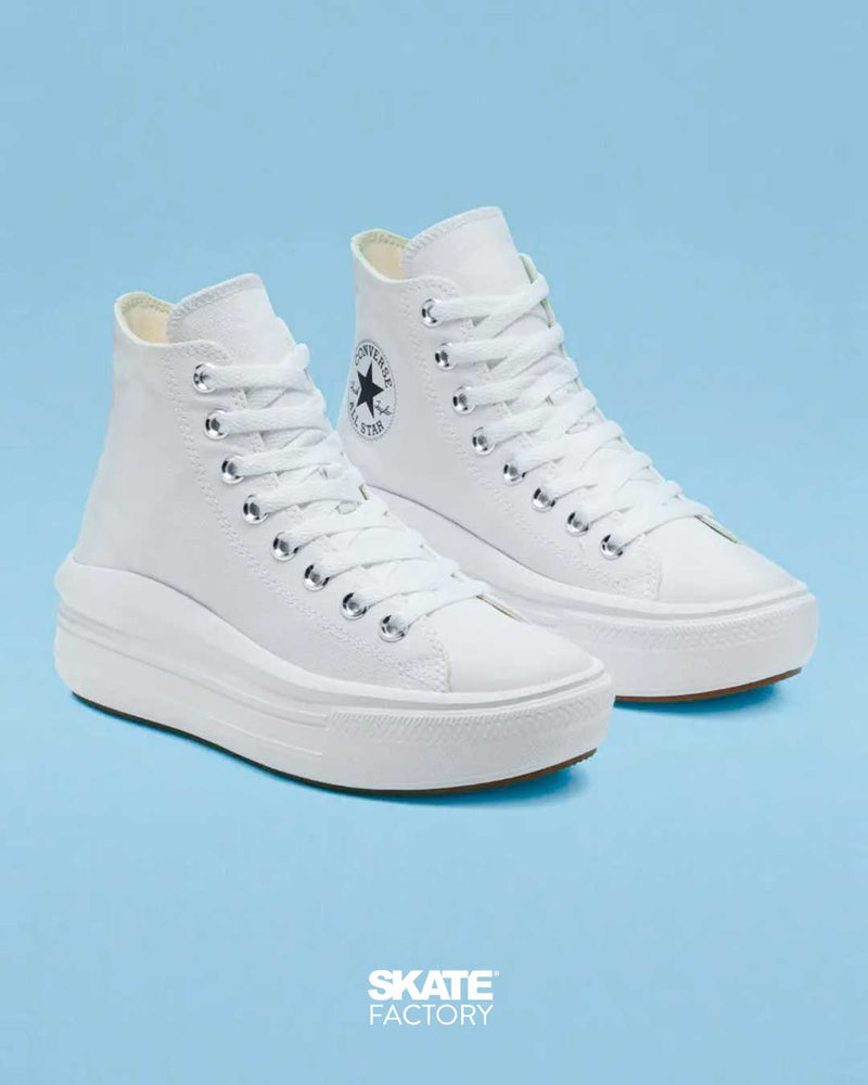 CONVERSE PLATAFORMA BLANCOS PARA MUJER MOVE TEXTIL