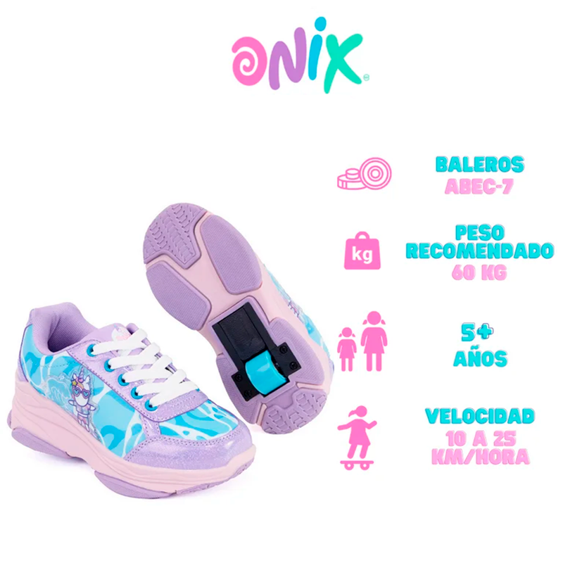 TENIS PATIN NIÑA ONIX MORADO AZUL