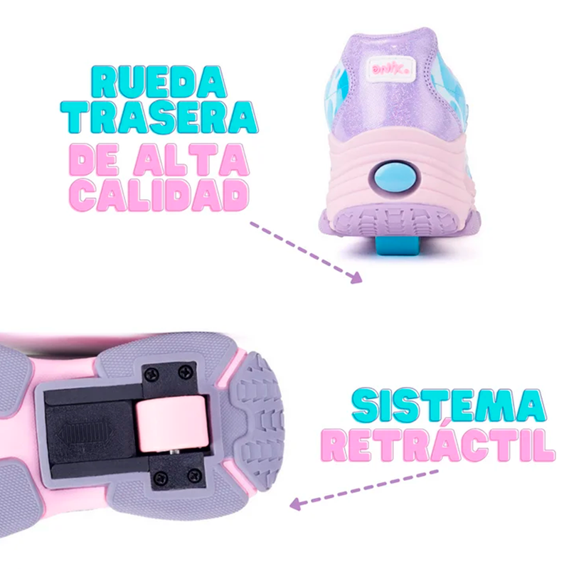 TENIS PATIN NIÑA ONIX MORADO AZUL
