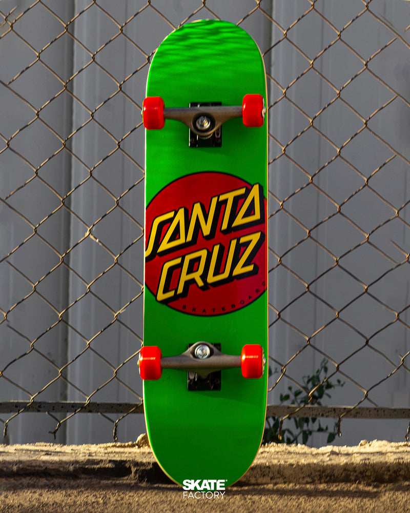 PATINETA COMPLETA LOGO SANTA CRUZ VERDE ROJO 8"