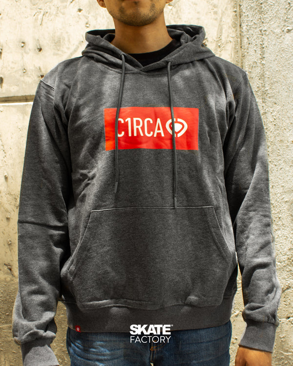 SUDADERA LOGO C1RCA SKATEBOARDING GRIS