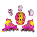 PATINES BLAZER EN LINEA  PARA NIÑA INCLUYE PROTECCIONES ROSA AMARILLO