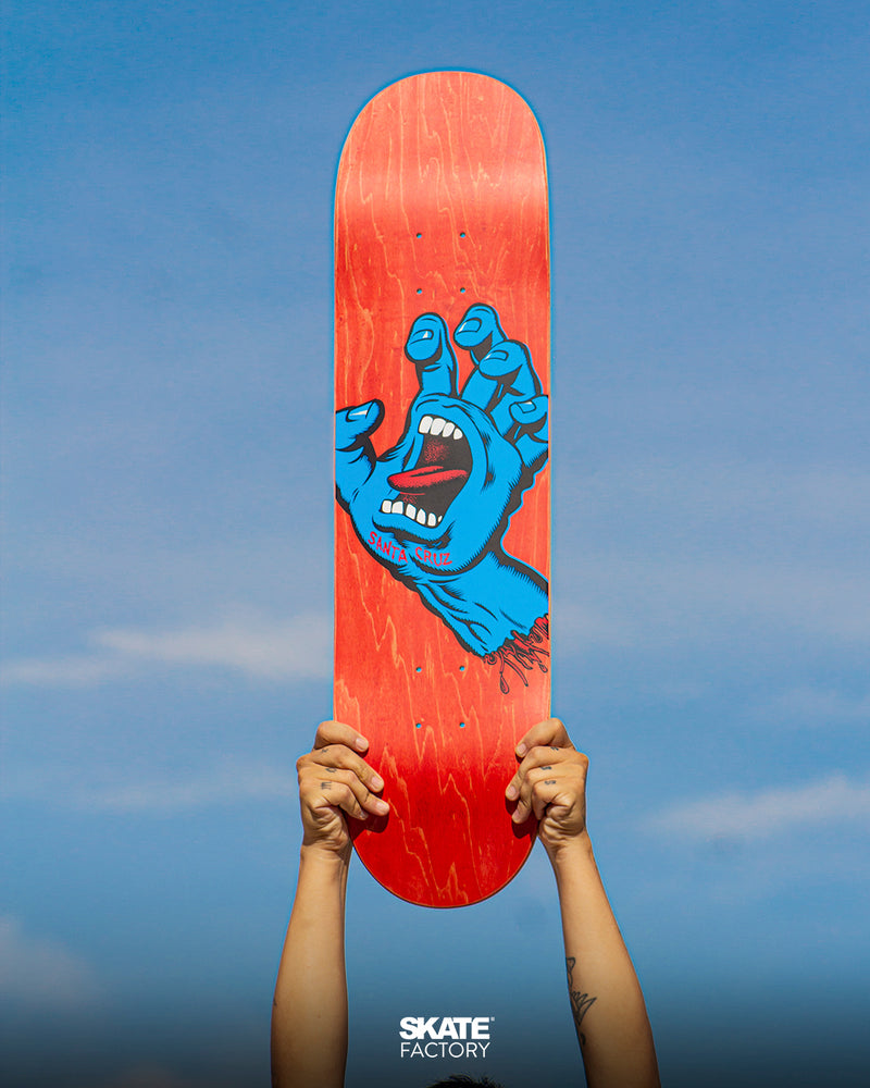 TABLA DE SKATEBOARD SCREAMIN HAND SANTA CRUZ ROJO AZUL 8"