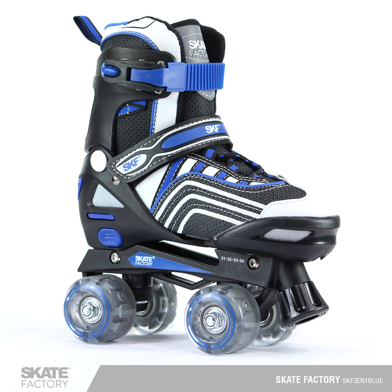 SKATE FACTORY 3 EN 1 PATINES AJUSTABLES NIÑO AZUL