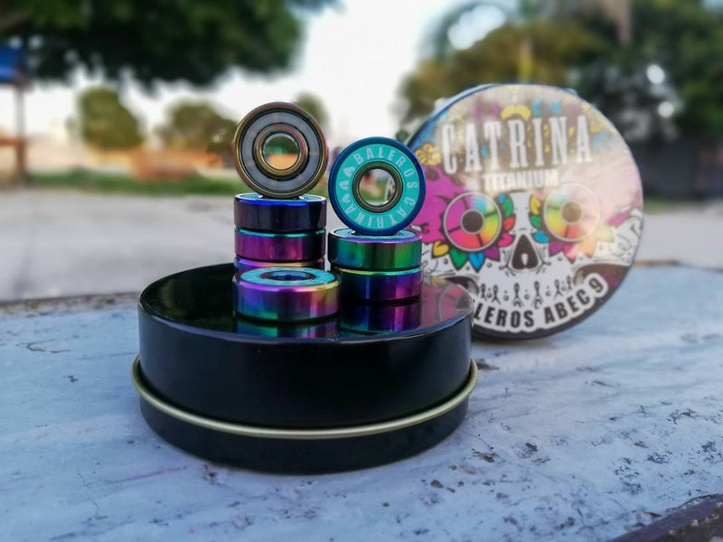 Aumenta la velocidad a tu skateboard con estos baleros Catrina de color tonalsol  ABEC 9 de materiales cerámicos, continua en el skateboarding con más velocidad, práctica tus mejores trucos en skateboard envíos gratis en compras mayores a $999 pesos compra fácil y rápido Encuéntralos en tu skate shop, Skate factory ®.
