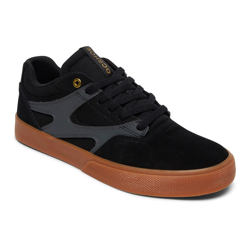 TENIS DC SHOES KALIS VULC NEGRO CON SUELA CAFE