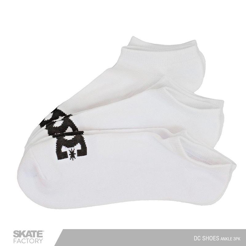 CALCETINES DC SHOES BLANCOS PARA DAMA Y CABALLERO ANKLE 3PK