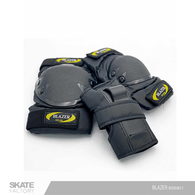 Los kits de Blazer de protecciones son Ideales para comenzar patinar sin miedo. Son esenciales para ir seguro y sin golpes ya sea en patines freeskate, en línea, agresivo o quads o en cualquier tipo de patines Encuéntralos en tu skate shop, Skate factory ®.