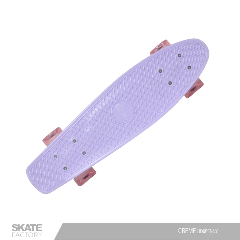 PATINETA MINI SKATE TIPO PENNY BOARD CREME MORADO ROSA