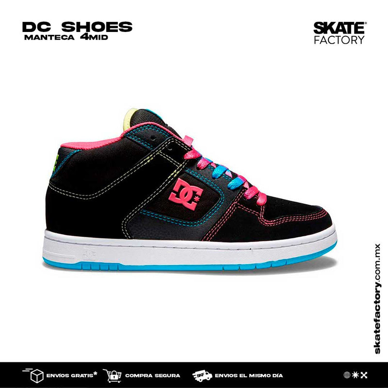 TENIS DC SHOES MANTECA NEGRO DE COLORES 