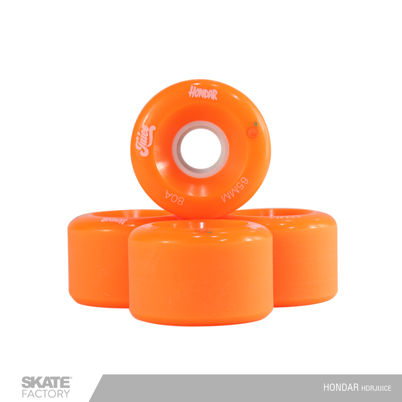 RUEDAS PARA LONGBOARD  NARANJA 65MM 80A HONDAR