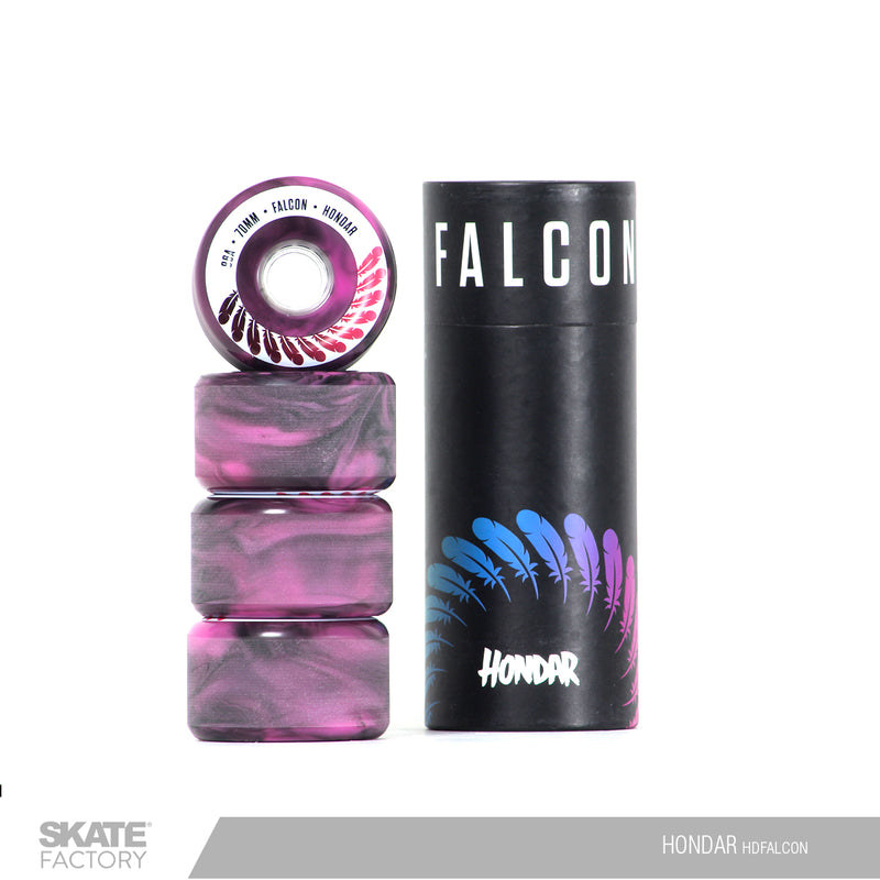 JUEGO DE 4 RUEDAS PARA LONGBOARD HONDAR FALCON 70MM MORADO