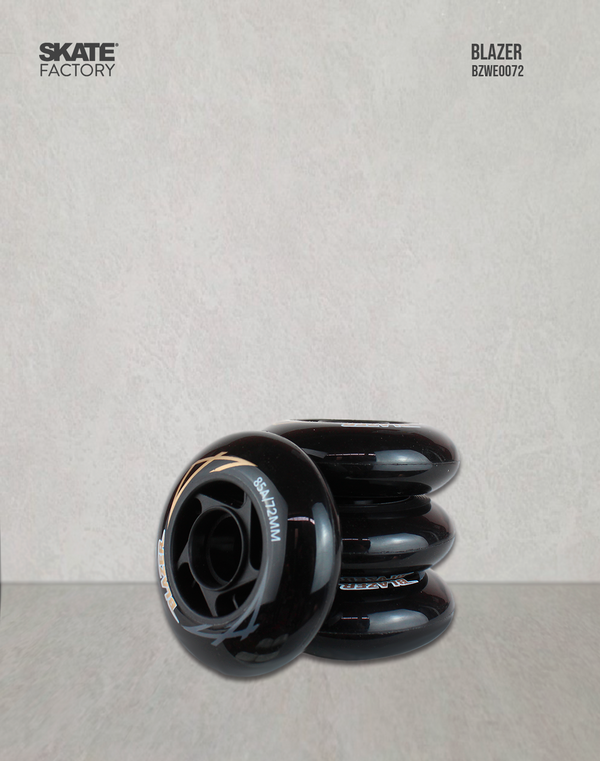 RUEDAS PARA PATIN EN LINEA COLOR NEGRO 72 MM