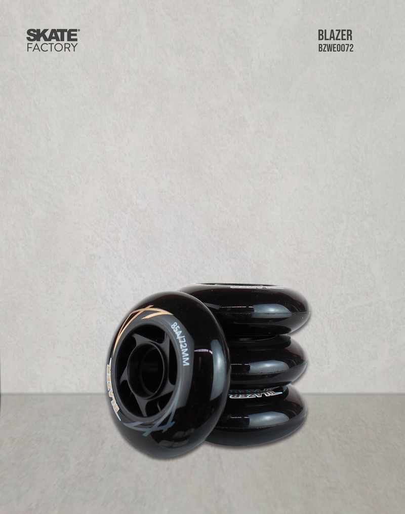 RUEDAS PARA PATIN EN LINEA COLOR NEGRO 72 MM