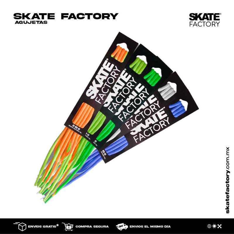 Encuentra las mejores agujetas para personalizar tus tenis Dc shoes, converse, vans, adidas, o core en skate shop skate factory están tus artículos de skate favorito. Envíos gratis en compras mayores a $999 pesos compra fácil y rápido Encuéntralos en tu skate shop, Skate factory ®.