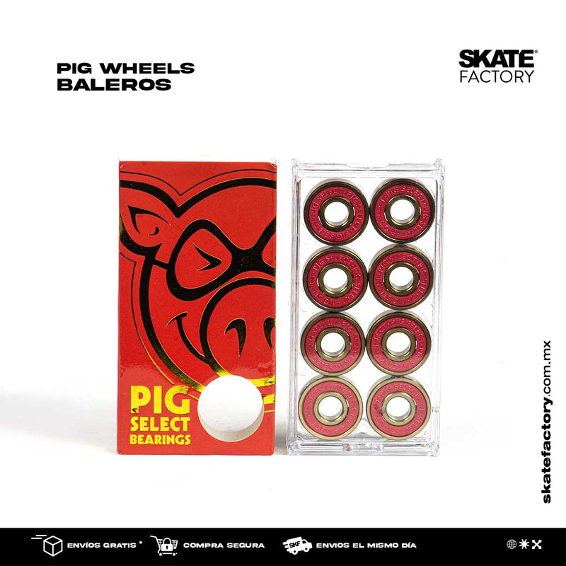 BALEROS PIG SELECT DE 8 PZ ABEC9 ROJO