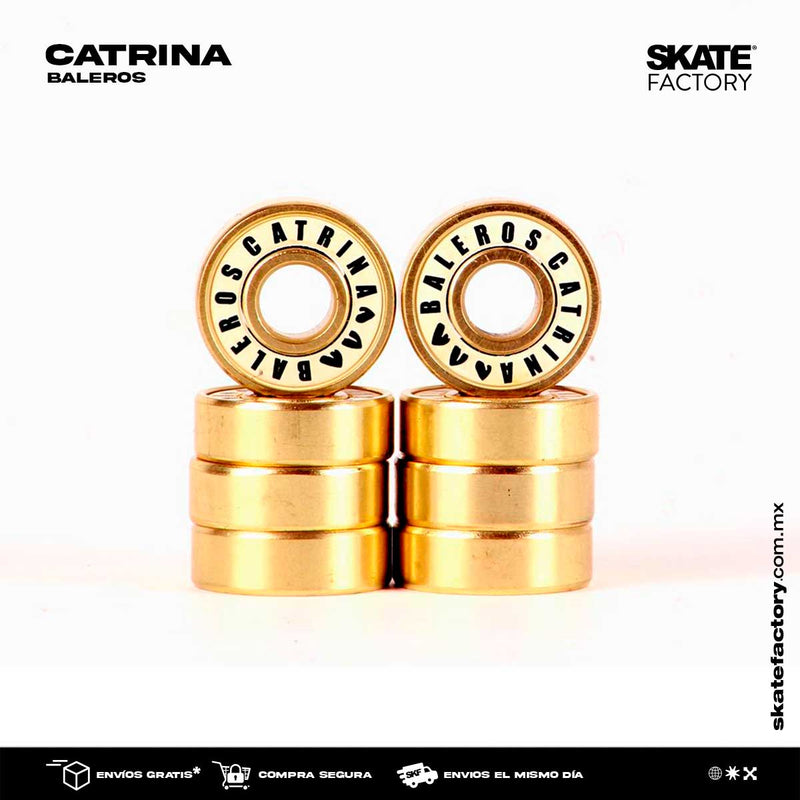 Aumenta la velocidad a tu skateboard con estos baleros Ctarina oro ABEC 9 continua en el skateboarding con más velocidad, práctica tus mejores trucos en skateboard envíos gratis en compras mayores a $999 pesos compra fácil y rápido Encuéntralos en tu skate shop, Skate factory ®.