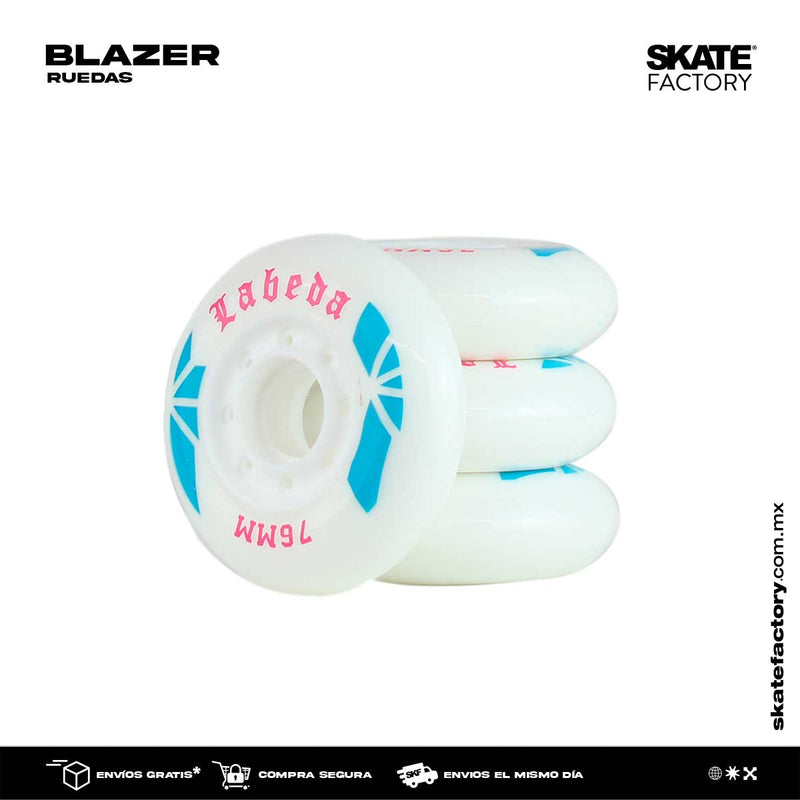 Cambia las ruedas de tus patines ahora, con este pack de ruedas para patines y sigue patinando en tu skatepark con las ruedas de la marca Blazer, consulta precios en tus skateshop skate factory mx empieza a hacer trucos en tu patineta ahora, envíos gratis en compras mayores a $999 pesos compra fácil y rápido Encuéntralos en tu skate shop, Skate factory ®.